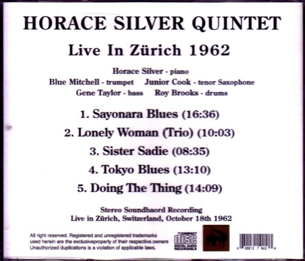 Horace Silver Quintet Horace Silver/Switzerland 1962