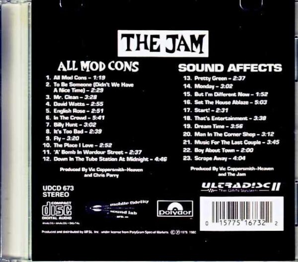 Jam,The Jam/Sound Affects and All Mod Cons Original US Mobile Fidelity Sound Lab Edition - Image 2