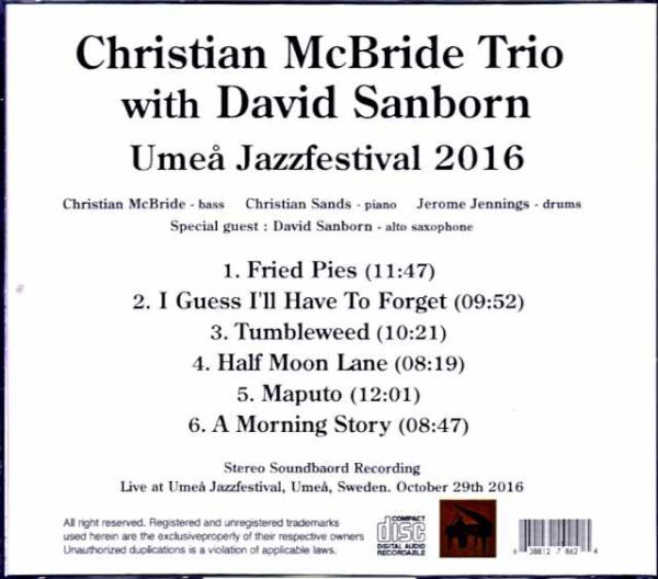 Christian McBride David Sanborn/Sweden 2016 - Image 2