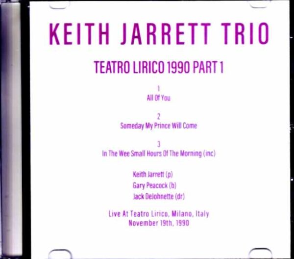 Keith Jarrett Trio Keith Jarrett/Italy 11.19.1990 Part.1 - Image 2