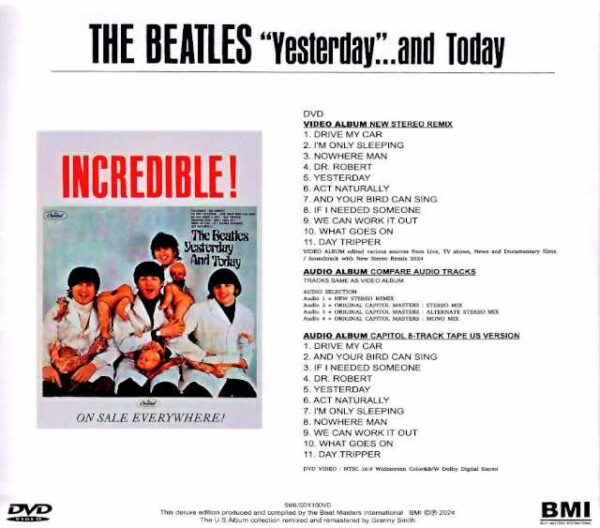 Beatles Beatles/Yeast Day and to Day America Capitol editing YesterDay ... and toDay U.S. Album Collection Video Album New Stereo Remix DVD Audio Ver - Image 2