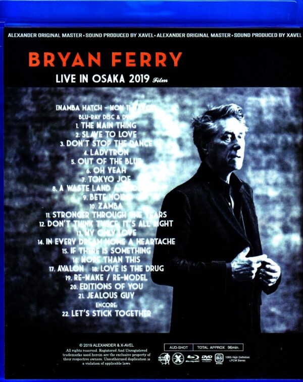 Bryan Ferry / Osaka, Japan 2019 Blu-Ray/DVD IEM Matrix Ver. - Image 2