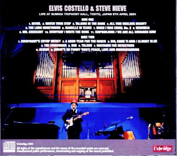 Elvis Costello Steve Nieve Elvis Costello/Tokyo,Japan 4.9.2024 Complete Front Row Edition - Image 2