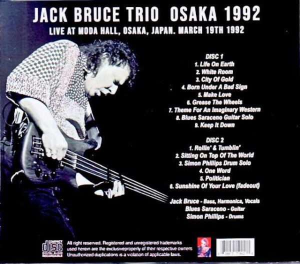 Jack Bruce Trio Simon Phillips Jack Bruce Simon Phillips/Osaka,Japan 1992 - Image 2
