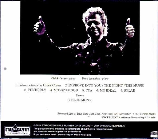Chick Corea Brad Mehldau Chick Corea Brad Mehldau/NY,USA 2016 Remastered - Image 2