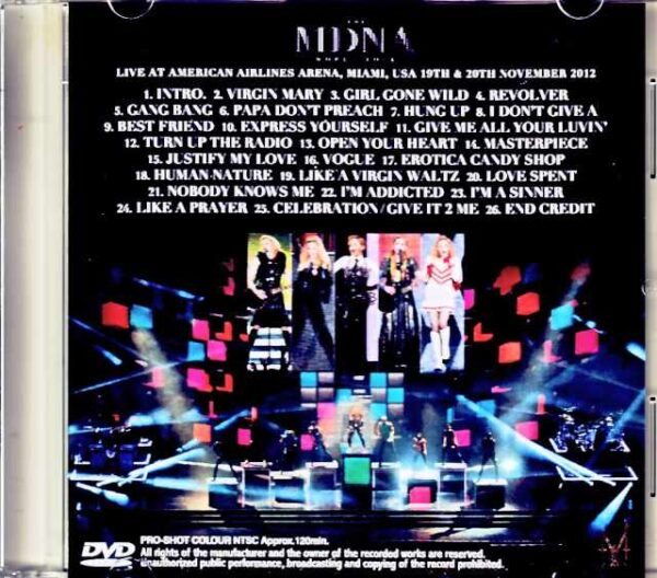 Madonna/FL,USA 2012 2Days Japanese Broadcast Edition Jewel Version - Image 2
