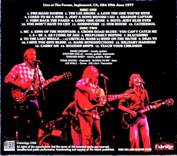 Crosby, Stills and Nash/CA, USA 1977 Mike Millard Master Tapes - Image 2