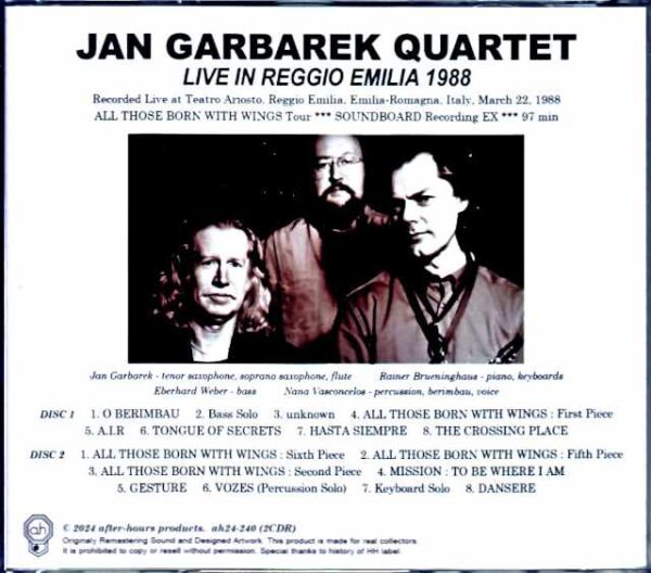 Jan Garbarek Quartet Jan Garbarek/Italy 1988 Complete - Image 2