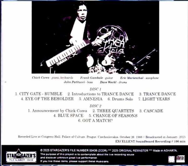 Chick Corea Ellektric Band Frank Gambale Chick Corea Frank Gambale/Czechoslovakia 1988 Complete - Image 3