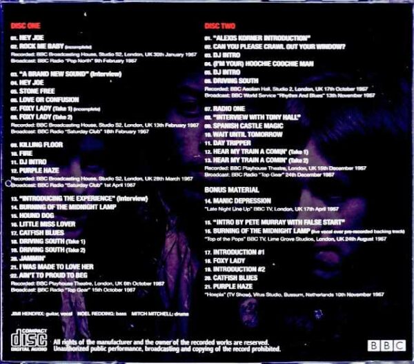 Jimi Hendrix Experience Jimi Hendrix/Collection of BBC Recording Sessions and Live Performances Upgrade - Image 2