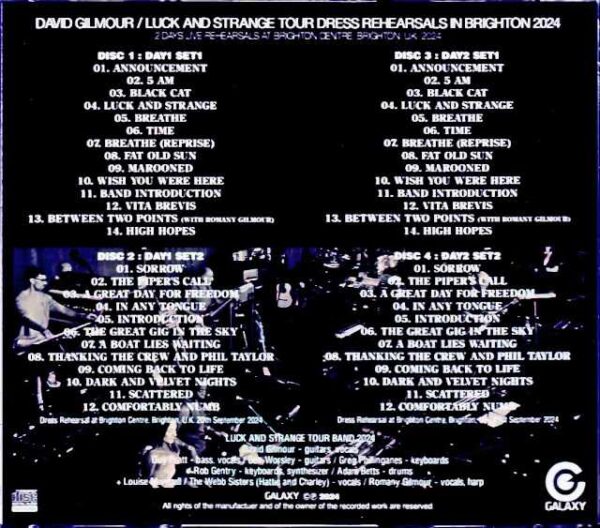 David Gilmour/England,UK 2024 Dress Rehearsal 2Days Complete - Image 2