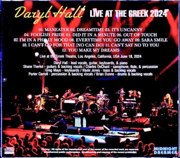 Daryl Hall/CA,USA 2024 Complete - Image 2