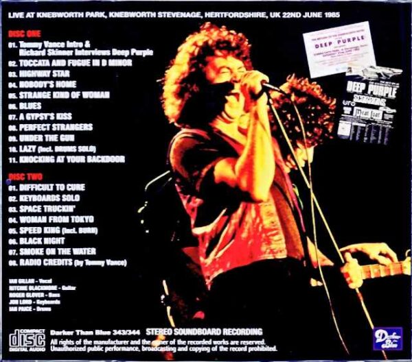 Deep Purple/England,UK 1985 Complete FM Broadcast Edition - Image 2