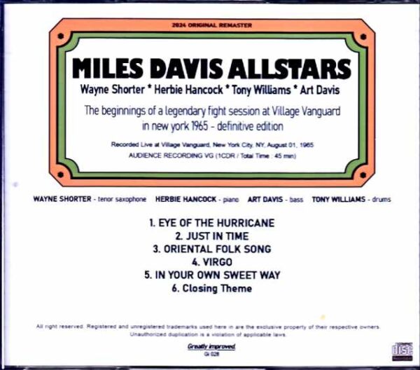 Miles Davis Allstars Wayne Shorter, Herbie Hancock, Tony Williams Miles Davis/NY, USA 1965 Complete - Image 2