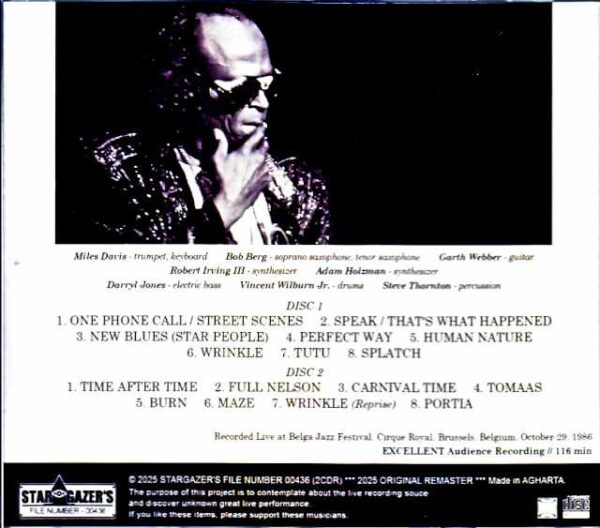 Miles Davis Bob Berg/Belgium 1986 - Image 2