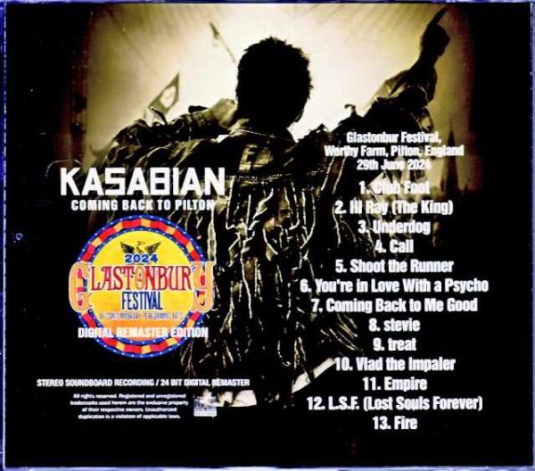 Kasabian/England,UK 2024 Complete S & V - Image 2