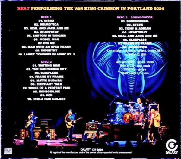 Beat Adrian Belew,Tony Levin,Steve Vai Beat/OR,USA 2024 Complete & more IEM Matrix - Image 2