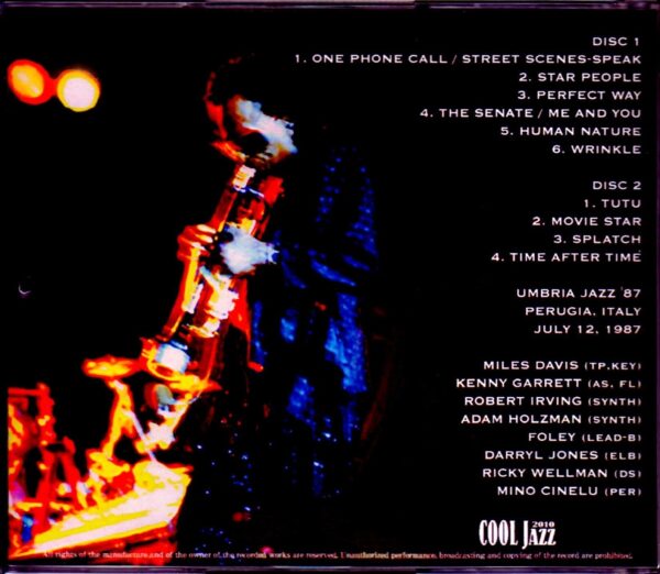 Miles Davis, Kenny Garrett Miles Davis/Italy 1987 - Image 2