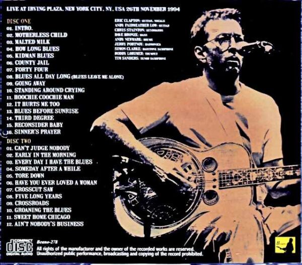 Eric Clapton Eric Clapton/NY,USA 11.26.1994 Complete DAT Master - Image 2