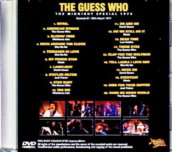 Guess Who Wishbone Ash,Sha Na Na,Slade, Guess Who/Midnight Special 1974 Jewel Version - Image 2