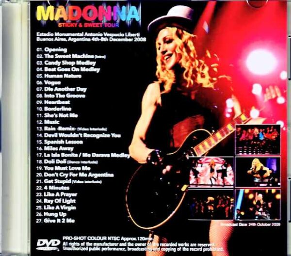 Madonna/Sticky & Sweet Tour Argentina 2008 Complete Japanese Broadcast Edition Jewel Version - Image 2