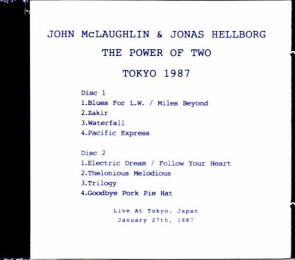 John McLaughlin Jonas Hellborg/Tokyo,Japan 1.27.1987 - Image 2