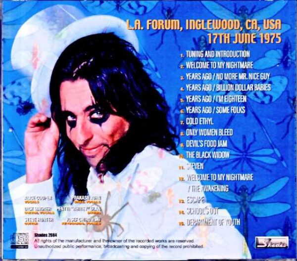 Alice Cooper/CA,USA 1975 Complete Mike Millard Master Tapes - Image 2