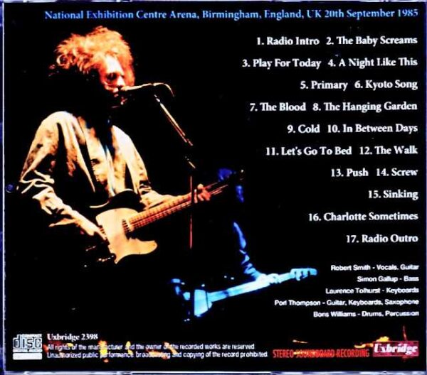 Cure/England,UK 1985 FM Stereo Broadcast Edition - Image 2