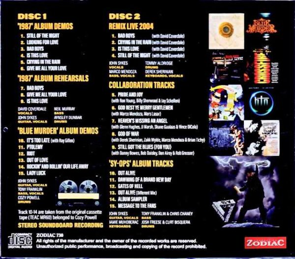 John Sykes/Whitesnake Blue Murder Demos 1985-2021 & more - Image 2