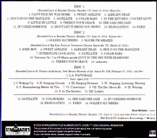 Brad Mehldau/CO,USA 2024 Complete & more - Image 2