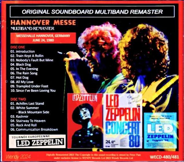 Led Zeppelin - Hanover Performance - Multi-Band Remaster - Germany 6.17.1980 - Complete Multi-Band Remaster - Image 2