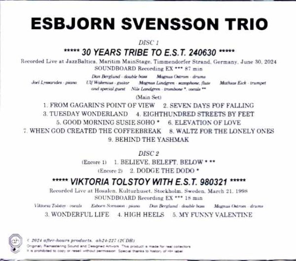 Esbjorn Svensson Trio/Germany 2024 Complete & more - Image 2
