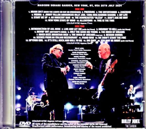 Billy Joel / NY, USA 7.25.2024 Complete Multi-Cam Edition Jewel Version - Image 2