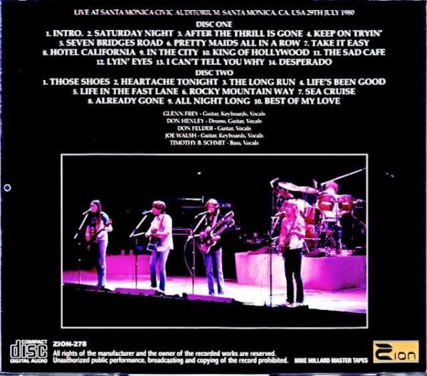 Eagles/CA,USA 7.27.1980 Complete Mike Millard Master Tapes - Image 2