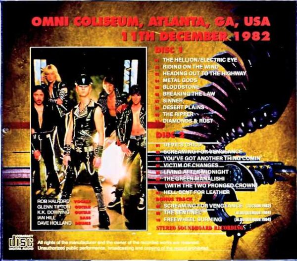 Judas Priest Judas Priest/GA,USA 12.11.1982 Complete Soundboard Edition & more - Image 2