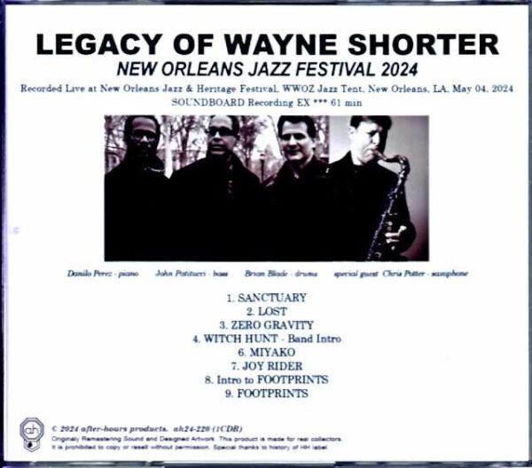 Legacy of Wayne Shorter Chris Potter, Danilo Perez, John Patitucci, Brian Blade Chris Potter/LA, USA 2024 Complete - Image 2
