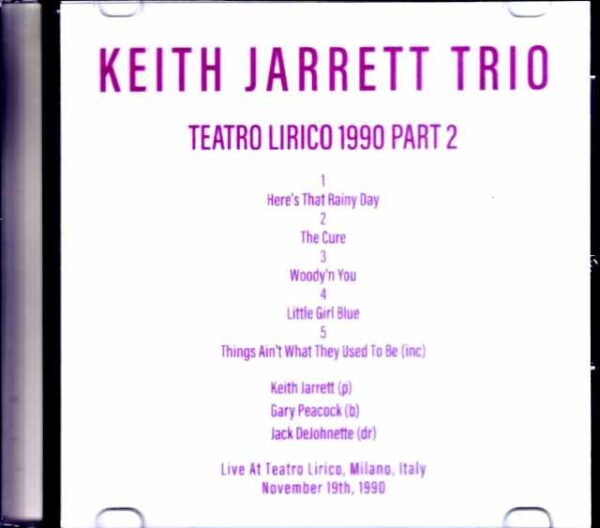 Keith Jarrett Trio Keith Jarrett/Italy 11.19.1990 Part.2 - Image 2