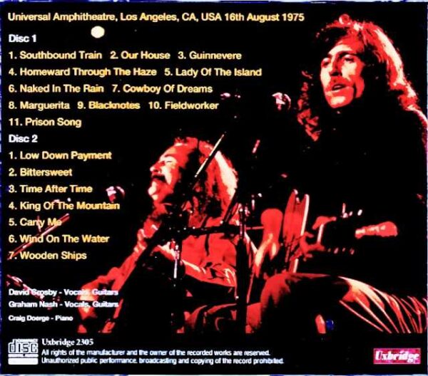 David Crosby Graham Nash David Crosby and Graham Nash/CA,USA 1975 Mike Millard Master Tapes - Image 2