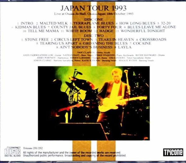 Eric Clapton/Osaka,Japan 10.18.1993 Complete - Image 2
