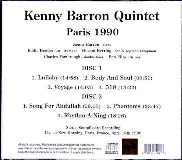 Kenny Barron Quintet Kenny Barron/France 1990 - Image 2