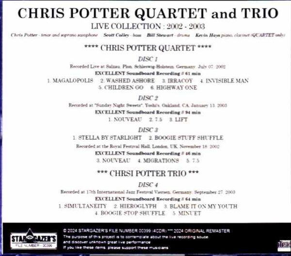 Chris Potter Quartet and Trio Chris Potter/Live Collection 2002-2003 - Image 3
