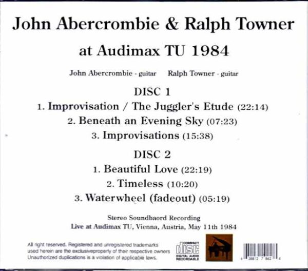 John Abercrombie Ralph Towner/Austria 1984 - Image 2