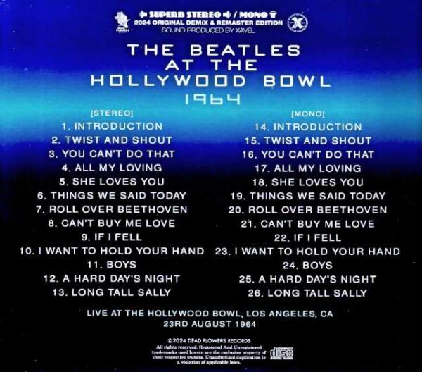 Beatles The Beatles/Beat Hollywood CA,USA 8.23.1965 Demix & Remaster Edition - Image 2