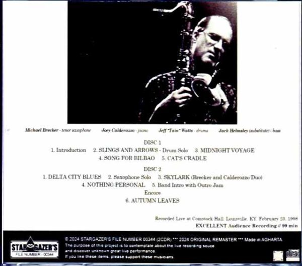 Michael Brecker Quartet Michael Brecker/KY,USA 1998 - Image 2