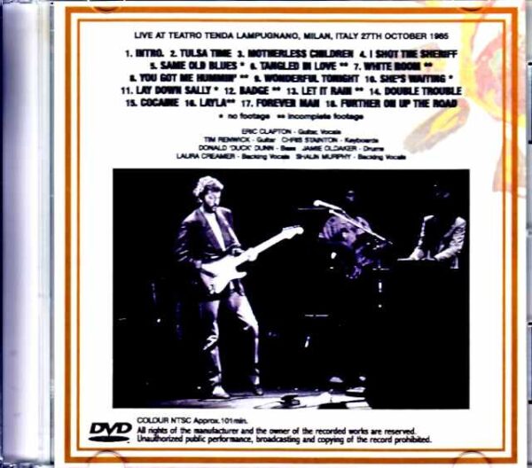 Eric Clapton/Italy 1985 Jewel Version - Image 2
