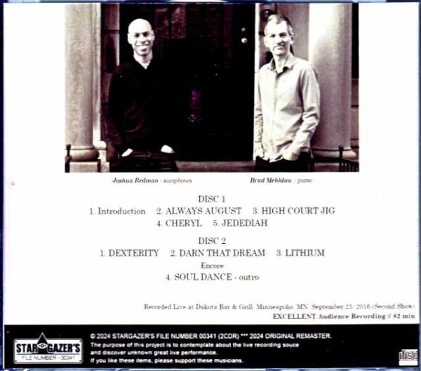 Brad Mehldau Joshua Redman/MN,USA 2016 2nd Show
