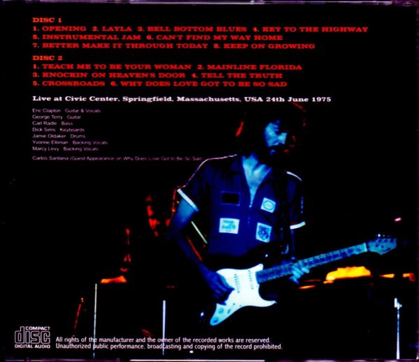 Eric Clapton/MA,USA 1975 - Image 2
