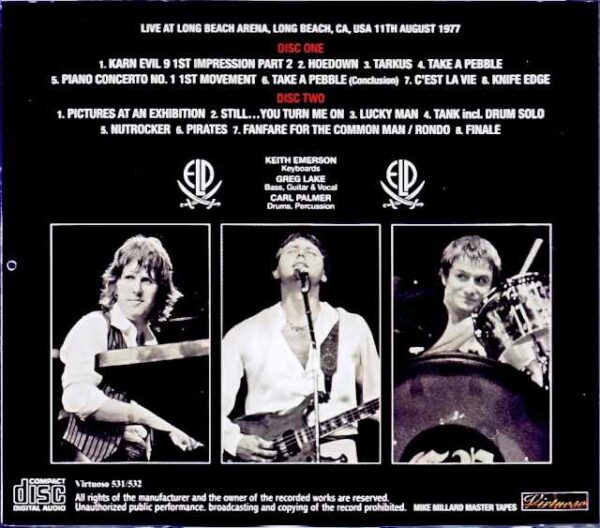 Emerson, Lake and Palmer Emerson, Lake and Palmer/CA, USA 8.11.1977 Mike Millard Master Tapes - Image 2