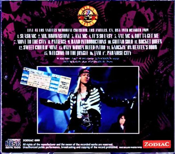 Guns N' Roses Guns N' Roses/CA,USA 10.19.1989 Complete Mike Millard Master Tapes - Image 2