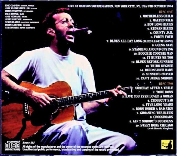 Eric Clapton Eric Clapton/NY,USA 10.9.1994 DAT Master - Image 2